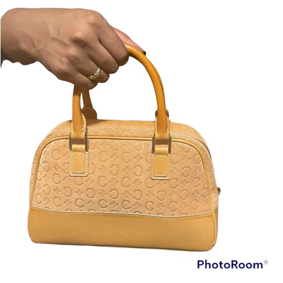 Authentic Vintage Celine C Macadam Small Suede/Leather Boston Bag - Picture 1 of 9